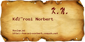 Károsi Norbert névjegykártya