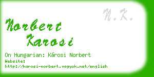 norbert karosi business card