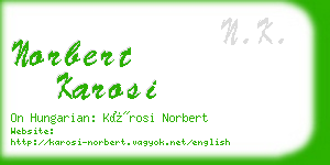 norbert karosi business card